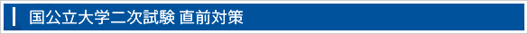 国公立大学二次試験対策
